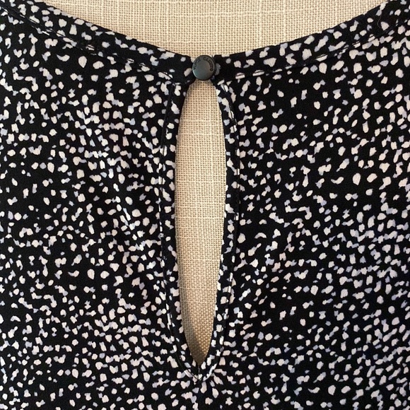 Vince Camuto women’s plus black white dot side ruched dress, stretch, size 2X - Picture 5 of 17